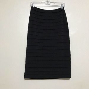 Tadashi Black Stretchy Pencil Skirt Layered Detail